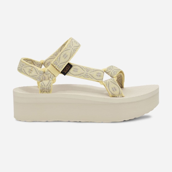 Hungary Teva Flatform Universal - Női Platform Szandál Sárga / Khaki - 842-NPHID